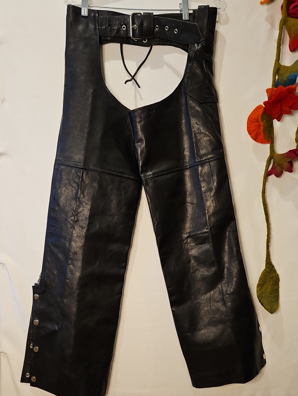 CHAPS Black Leather NEED RIDER 0088